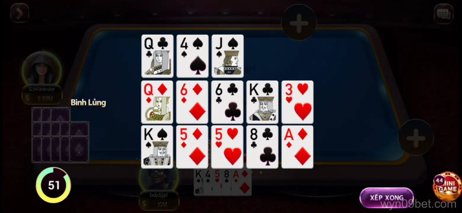 Giao diện ứng dụng wyn09 - Tài khoản